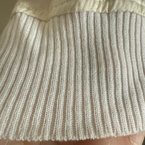 Y2K Vintage DOLCE & GABBANA | Silk Ruffle Shoulder Sweatshirt Top Wool trim Sz 8 - Picture 4 of 7